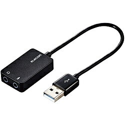 ELECOM(쥳) ǥѴץ饰 [USB-A ᥹ 3.5mmx2] Windows11 Macб ֥å USB-AADC02BK USBAADC02BK