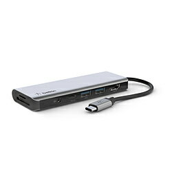BELKIN ［USB-C オス→メス カードスロットx2 / HDMI /φ3.5mm / USB-Ax2 / USB-C］ USB PD対応 100W ド..