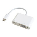 GOPPA 映像変換アダプタ [USB-C オス→メス VGA /USB-Cメス給電 /USB Power Delivery対応 /60W] ホワイト GP-CV15H/W GPCV15HW