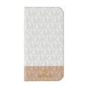 マイケル・コース スマホケース レディース マイケルコース MICHAEL KORS - Folio Case 2-Tone Signature with Tassel Charm for iPhone 13 [ Bright White/Ballet ] MK2SWBIFLIP2161