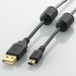 ELECOM(쥳) 2.0m USB2.0֥ AۢΡminiB [ե饤ȥե] U2C-MF20BK U2CMF20BK