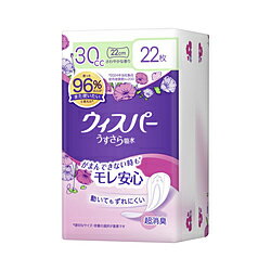 P＆G ウィスパー うすさら吸水 女性用 吸水ケア 30cc 安心の少量用 昼用ナプキンサイズ 22枚入り 22cm (少量の尿モレ用)