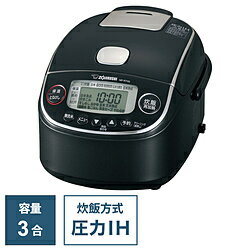 極め炊き NP-NB10-XJ ZOJIRUSHI(象印マホービン) 炊飯器 極め炊き ブラック NP-RT05-BA ［3合 /圧力IH］ NPRT05