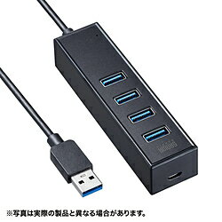 SANWA SUPPLY(サンワサプライ) USB-3H405BKN USB-Aハブ micro USBメス給電(Chrome/Mac/Windows11対応) ブラック ［バス＆セルフパワー /4ポート /USB 3.2 Gen1対応］ USB3H405BKN 【864】