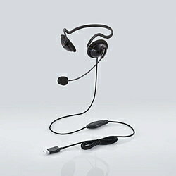 ELECOM(エレコム) ヘッドセット ブラック HS-NB05UCBK ［USB-C＋USB-A /両耳 /ネックバンドタイプ］ HSNB05UCBK 【864】 [振込不可]