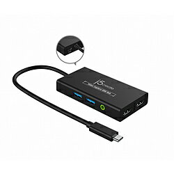 J5 ウェブカメラ化［USB-C接続 →ポート：HDMIx2 /φ3.5mm / USB-Ax2 / USB-C / Power Delivery対応 60W］USB-C LIVE配信 キャプチャーボード ブラック JVA01 JVA01