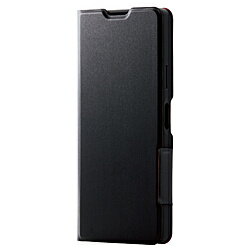 ELECOM(エレコム) Xperia 10 IV（SO-52C/SOG07）/レザーケース/手帳型/UltraSlim/薄型/磁石付き ブラック PM-X222PLFUBK PMX222PLFUBK