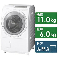 HITACHI(日立) ドラム式洗濯機 BD-SG110HL-W ［洗濯11.0kg /乾燥6.0kg /ヒーター乾燥(水冷・除湿タイプ) /左開き］ BDSG110HL 【お届け日時指定不可】