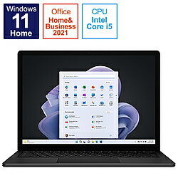 Windows タブレット Microsoft(マイクロソフト) Surface Laptop 5 13.5インチ ブラック [Windows 11 Home/Core i5/メモリ:8GB/SSD:512GB] R1S-00045 R1S00045