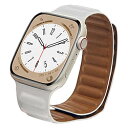 ラスタバナナ Apple Watch用バンド Ultra/Series 8/7/6/5/4/3/SE第2世代/SE 49mm/45mm/44mm/42mm マグネットレザー ホワイト RBAWM7449WH RBAWM7449WH(2)
