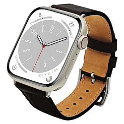 ラスタバナナ Apple Watch用バンド Series 8/7/6/5/4/3/SE第2世代/SE 41mm/40mm/38mm 本革 slim ブラッ..