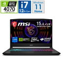 MSI(エムエスアイ) ゲーミングノートパソコン アルティメットノート KATANA-15-B12VGK-039JP RTX4070 KATANA15B12VGK039JP