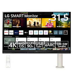 LG(エルジー) USB-C接続 PCモニター SMART Monitor ホワイト 32SQ780S-W ［31.5型 /4K(3840×2160） /ワイド］ 32SQ780S-W