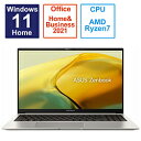 ASUS(GCX[X) m[gp\R Zenbook 15 (UM3504) oTgO[ UM3504DA-BN201WS m15.6^ /Windows11 Home /AMD Ryzen 7 /F16GB /SSDF512GB /Office HomeandBusiness /{ŃL[{[h /2023N6fn UM3504DABN201WS