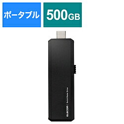 ELECOM(エレコム) ESD-EWA0500GBK 外付けSSD USB-C＋USB-A接続 PS5/PS4、録画対応(Android/iPadOS/Mac/Windows11対応) ブラック ［500GB /ポータブル型］ ESDEWA0500GBK 【864】