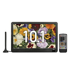 TEES 10.1V型 ポータブルテレビ ブラック PTV-101-BK ［10.1V型］ PTV-101-BK