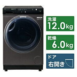 AQUA ドラム式洗濯乾燥機 シルキーブラック AQW-DX12P-R(K) ［洗濯12.0kg /乾燥6.0kg /ヒートポンプ乾..