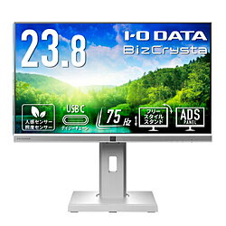 IO DATA(アイオーデータ) USB-C接続 PCモニター フリースタイルスタンド＆USB-C「BizCrysta」 ホワイト LCD-BC241DW-F ［23.8型 /フルHD(1920×1080) /ワイド］ LCDBC241DWF