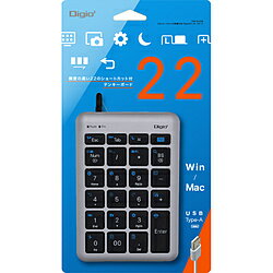 Nakabayashi テンキー 22ショートカット付(Mac/Windows11対応) グレーボディxブラックキー TNK-SU236GYBK ［有線 /USB］ TNKSU236GYBK