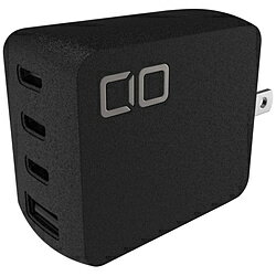 CIO NovaPort QUAD 65W GaN急速充電器 USB-C×3 USB-A×1ポート ブラック CIO-G65W3C1A-N-BK ［4ポート /Quick Charge対応 /GaN(窒化ガリウム) 採用］ CIO-G65W3C1A-N-BK 【sof001】 振込不可 代引不可