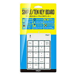 すぐに使える。シンプルUSBテンキー。「シンプルUSB有線テンキーボード」■19mmキーピッチ※。使いやすいデスクトップキーボードと同じ間隔です。(※キーピッチとは、キーの中心から隣接するキーの中心との間隔のこと。)■メンブレン方式採用。ストロークが長く、深くて確実な入力が得られます。■LEDライトの表示でNumLockが一目で確認できます。■机の上も広々使えるコンパクトサイズ。■使用頻度が高く、計算に便利な00キー。サイズ(H×W×D)mmH23xW83xD125mmケーブル長(m)1.5m本体重量約110g接続方法有線キータイプメンブレンキー数19キー(NumLock含む)対応OSWindows 11/10/8.1/8インターフェースUSBキーストローク2.6mmキーピッチ(mm)19mm仕様1［コネクタ形状］USB(A)コネクタすぐに使える。シンプルUSBテンキー。「シンプルUSB有線テンキーボード」