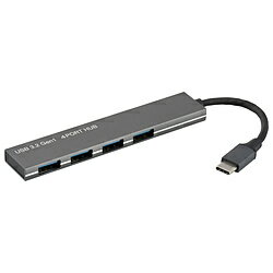 オーム電機 PC-SH4PC06-H USB-C → USB-A 変換ハブ (Android/Mac/Win) ブラック ［バスパワー /4ポート /USB 3.2 Gen1対応］ PCSH4PC06H