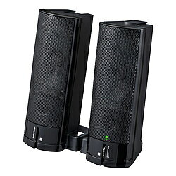 オーム電機 ASP-U155Z PCスピーカー 3.5mm接続 AudioComm ブラック ［USB電源］ ASPU155Z
