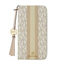 マイケルコース Folio Case Stripe TasselCharm Magsafe iPhone 15 MICHAEL KORS Vanilla MKSTTCVNLFLIP23261 MKSTTCVNLFLIP23261