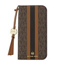 マイケルコース Folio Case Stripe TasselCharm Magsafe iPhone 15 MICHAEL KORS Brown MKSTTCBRWFLIP2361 MKSTTCBRWFLIP2361