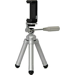 ハンドル付きの自由雲台は固定も解除もハンドルを回すだけの簡単操作。撮影にこだわり機動性も確保したい人に最適です。■製品特徴■:超小型でも最大伸長は63cmハンドル付きの自由雲台は固定も解除もハンドを回すだけの簡単操作:ゴム石突脚の先端部はゴム製となっており、滑り止め効果が期待できます。:スマートフォンホルダー、持ち運びケースが付属取付幅56～85mmに対応し、横向き/縦向きの設置が可能です。:持ち運び楽々縮長16cm、重量425gだから鞄にもすっぽり入り、持ち運びしやすくなっております。お仕事や旅行などの外出時にも便利です。様々なシーンで大活躍!本体重量(kg)0.425kg伸長（全高）63cm縮長16cm脚形・脚径（φmm）16mm仕様1付属品：スマートフォンホルダー、専用ケース仕様2スマートフォン対応サイズ56～85mm10段のダボ式超小型三脚です。撮影にこだわり、機動性も確保したい人に。縮長16cm、重量425gと持ち運びやすいサイズながら、最大伸長は63cm。ハンドル付きの自由雲台は固定も解除もハンドルを回すだけの簡単操作。付属のスマートフォンホルダーは取付幅56～85mmに対応しています。