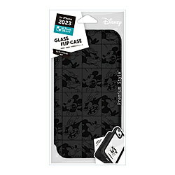 PGA iPhone 15 Plus ガラスフリップケース Premium Style ミッキーマウス PG-D23CGF01MKY PGD23CGF01MKY 【864】