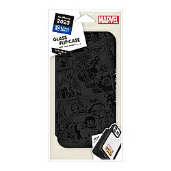 PGA iPhone 15 Pro ガラスフリップケース Premium Style マーベル PG-D23BGF20MVL PGD23BGF20MVL 【864】
