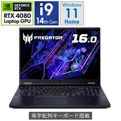 【2024/05/24発売予定】Acer(エイサー) PH16-72-N93Z48 ゲーミングノートパソコン Predator Helios 16 アビサルブラック ［16.0型 /Windows11 Home /intel Core i9 /メモリ：32GB /SSD：1TB /無し /英語版キーボード］ PH1672N93Z48