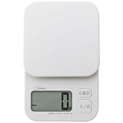 Kitchen Scales - ドリテック 大画面デジタルスケール［最大表示2.0kg/表示単位1g］ トルテ ホワイト KS-732WT KS732