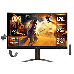 AOC(エーオーシー) C27G4H/11 ゲーミングモニター ブラック ＆ レッド ［27型 /フルHD(1920×1080) /ワイド /曲面型 /180Hz］ C27G4H11