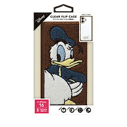 PGA iPhone 16用 クリアフリップケース Premium Style ドナルドダック PG-D24ACF03DND PGD24ACF03DND 【864】