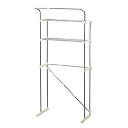 ベストコ 防水パンにも置けるステンレス伸縮式洗濯機ラック ハンガー掛付 NY-292 NY292