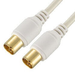 オーム電機 1.0m TV接続ケーブル 4K8K 2C I-I型 ANT-C1S2SS-W ANTC1S2SSW 【864】