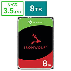 Seagate 内蔵HDD SATA接続 IronWolf(NAS用)キャッシュ256MB ST8000VN002 ［8TB /3.5インチ］ ST8000VN002