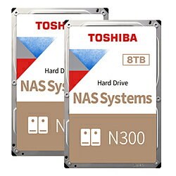 TOSHIBA(東芝) 内蔵HDD SATA接続 NAS向け N300シリーズ(8TBx2) N302A08-HDWG780UZSVA ［16TB /3.5インチ］ N302A08-HDWG780UZSVA [振込不可]