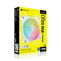 CORSAIR(コルセア) ケースファン [120mm /2400RPM] iCUE LINK LX120 RGB White Single Fan Expansion ..
