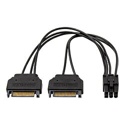 Other - アイネックス PCI Express6ピン用電源変換ケーブル 15cm ブラック PX-016-BK PX016BK