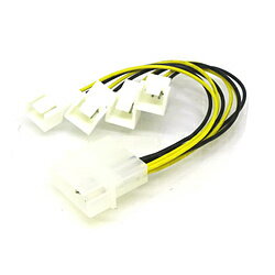 変換名人JAPAN ペリフェラル→FAN用電源 4分岐 電源ケーブル PD3208 PD3208 【852】