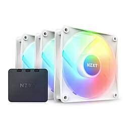 NZXT ケースファンx3 [120mm /1800RPM] ＋コントローラー F Series RGB CORE Fans ホワイト RF-C12TF-W..
