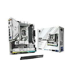 Steel Legendは、岩のように堅牢な耐久性と素晴らしい外観の哲学的な状態を表します。最も厳しい要求の仕様と機能を採用したSteel Legendシリーズは、デイリーユーザーおよびメインストリームのエンスージアストを対象としています。堅牢な材料とコンポーネントにより、安定した信頼性の高い性能を確保します。■Intel Core Ultra プロセッサー (シリーズ 2) (LGA1851)■12+1+1+1+1 電源フェーズ、VCore+GT+SA 用 80A SPS■4 x DDR5 DIMM　デュアルチャンネルに対応、最大 8666+ (OC)■1 PCIe 5.0 x16■グラフィックス出力オプション：1 HDMI、1 DisplayPort、1 Thunderbolt 4 Type-C■Realtek ALC1220 7.1 チャンネル HD オーディオコーデック、Nahimic オーディオ■4 SATA3　1 Blazing M.2 (PCIe Gen5x4)　3 Hyper M.2 (PCIe Gen4x4)■1 Thunderbolt 4 Type-C (背面)　3 USB 3.2 Gen2 (前面に 1 個、背面に 2 個 Type-C)　6 USB 3.2 Gen1 (前面に 2 個、背面に 4 個)　6 USB 2.0 (前面に 4 個、背面に 2 個)■Realtek 2.5G LAN■802.11axe Wi-Fi 6E + Bluetooth■BIOS Flashback、M.2 ボトム ヒートシンク付属品［ソフトウェア］- ASRock マザーボードユーティリティ (A-Tuning)- ASRock Dragon 2.5G LAN ソフトウェア- ASRock Polychrome SYNC**これらのユーティリティは APP ショップからダウンロードできます［付属品］- 2 x SATAフラットケーブル- 2 x ASRock WiFi 2.4/5/6 GHz アンテナ- 1 x サーミスターケーブル- 1 x M.2 ソケット用ねじLAN［ネットワーク］- 2.5 ギガビット LAN 10/100/1000/2500 Mb/s- Dragon RTL8125BG［無線 LAN］- 802.11axe Wi-Fi 6E モジュール- IEEE 802.11a/b/g/n/ac/ax/axe- 拡張6GHz帯域サポートを備えたデュアルバンド2x2 をサポート- 2 本のアンテナで 2 (送信) x 2 (受信) ダイバーシティ・テクノロジーに対応- Bluetooth 5.3- MU-MIMOUSB［USB］CPU:- 1 x Thunderbolt 4 Type-C (背面)チップセット:- 1 x USB 3.2 Gen2 Type-C (前面)- 2 x USB 3.2 Gen2 Type-A (背面)- 6 x USB 3.2 Gen1 (前面に 2 個、背面に 4 個)- 6 x USB 2.0 (前面に 4 個、背面に 2 個)* すべての USB ポートが ESD 保護をサポート仕様1［フォームファクター］Micro ATX［対応OS］Windows 11 64-bit［CPU］Intel Core Ultra プロセッサー (シリーズ 2) (LGA1851)［チップセット］Intel B860［メモリー］4 x DDR5 DIMM スロット、システムメモリの最大容量：256GB［オーディオ］7.1 チャネル HD Audio およびコンテンツ保護機能 (Realtek ALC1220 オーディオコーデック)仕様2［内蔵グラフィック］Intel Xe LPG グラフィックスアーキテクチャ1 x HDMI 2.1 TMDS/FRL 8G 対応、HDR、HDCP 2.3 に対応、最大解像度 4K 120Hz1 x DSC 付き DisplayPort 1.4（圧縮）、HDCP 2.3 および最大解像度 8K 60Hz / 5K 120Hz に対応1 x Intel Thunderbolt 4、HDCP 2.3 および最大解像度 8K 60Hz / 5K 120Hz に対応仕様3［拡張スロット］CPU:1 x PCIe 5.0 x16 スロット (PCIE1)、x16 モードChipset:1 x M.2 ソケット (Key E)［ストレージ］CPU:1 x Blazing M.2 ソケット (M2_1、Key M)Chipset:1 x ハイパー M.2 ソケット (M2_2、Key M)1 x ハイパー M.2 ソケット (M2_3、Key M)1 x ハイパー M.2 ソケット (M2_4、Key M)4 x SATA3 6.0 Gb/s コネクタ仕様［コネクタ］- 1 x サーミスターケーブル ポート- 1 x SPI TPM ポート- 1 x 電源 LED とスピーカーヘッダー- 1 x RGB LED ポート*- 3 x アドレサブル LED ヘッダー**- 2 x CPU ファンコネクタ (4 ピン) (スマートファン速度制御)***- 4 x 筐体ファン コネクタ (4 ピン) (スマートファン速度制御)***- 1 x AIO Pump Fan コネクタ (4 ピン) (スマートファン速度制御)***- 1 x 24 ピン ATX 電源 コネクタ- 2 x 8 ピン 12V 電源 コネクタ (高密度電源コネクタ)- 1 x フロント音源ポート コネクタ- 2 x USB 2.0 ポート (4 USB 2.0 ポート対応)- 1 x USB 3.2 Gen1 ポート (2 USB 3.2 Gen1 ポート)- 1 x フロントパネル Type C USB 3.2 Gen2 ヘッダー (10 Gb/s)* 合計 12V/3A、36W までの LED ストリップに対応** 合計 5V/3A、15W までの LED ストリップに対応*** CPU_FAN1 は最大 1A (12W) のファン電力をサポートしますCPU_FAN2、CHA_FAN1～4 および AIO_PUMP は最大 3A のファン電力をサポートします (36W)CPU_FAN2、CHA_FAN1～4 および AIO_PUMP は、3 ピンまたは 4 ピンファンが使用されているかどうかを自動検出できます［後部出入力ポート］- 2 x アンテナポート- 1 x HDMI ポート- 1 x DisplayPort 1.4- 1 x SPDIF 光出力コネクタ ポート- 1 x Thunderbolt 4 Type-C ポート (USB 4 プロトコルの場合 40 Gb/秒、Thunderbolt プロトコルの場合 40Gb/秒)*- 2 x USB 3.2 Gen2 Type-A ポート (10 Gb/s)- 4 x USB 3.2 Gen1 ポート**- 2 x USB 2.0 ポート- 1 x RJ-45 LAN ポート- 1 x BIOS Flashback スイッチ- 1 x ライン出力ジャック (ゴールドサウンドジャック)- 1 x マイク入力ジャック (ゴールドサウンドジャック)* USB-PD 3.0 5V@3A (15W) に対応** USB32_34 ウルトラ USB パワーSteel Legendは、岩のように堅牢な耐久性と素晴らしい外観の哲学的な状態を表します。最も厳しい要求の仕様と機能を採用したSteel Legendシリーズは、デイリーユーザーおよびメインストリームのエンスージアストを対象としています。堅牢な材料とコンポーネントにより、安定した信頼性の高い性能を確保します。