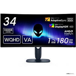 DELL(デル) AW3425DWM-R ゲーミングモニター Alienware ブラック ［34型 /UWQHD(3440×1440） /ワイド /曲面型 /60Hz］ AW3425DWMR