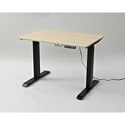 ヤマゼン 電動昇降デスク [W1000xD700xH710～1170mm] スタンダード マットブラックx天板：ナチュラルウッド ELD-FS(MBK)/T1000(WN) ELD-FS/T1000
