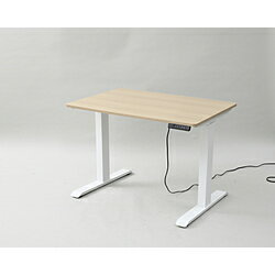 ヤマゼン 電動昇降デスク [W1000xD700xH710～1170mm] スタンダード マットホワイトx天板：ナチュラルウッド ELD-FS(MWH)/T1000(WN) ELD-FS/T1000