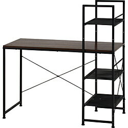 不二貿易 左右組み換えラック付きデスク ルカ BR ブラウン 73611 73611