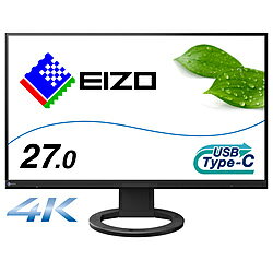 EIZO(エイゾー) USB-C接続 PCモニター FlexScan EV2740S ブラック EV2740S-BK ［27型 /4K(3840×2160） /ワイド /61Hz］ EV2740SBK
